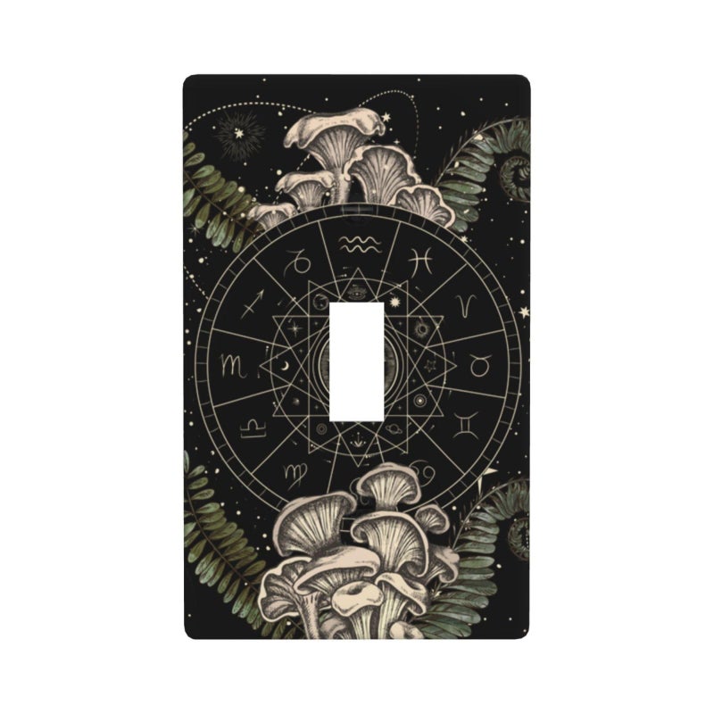 MOLIAN Witchy Mushroom Gaming Light Switch Cover, Single Gang Toggle 1 Gang 4.50"" X 2.76"" Wall Plate Cover, Kitchen Home Decor - Image 3